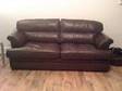 brown leather suite Chocolate Brown large three seater....
