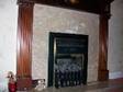 Marble back fireplace fire Mahogany style wood surround, ....