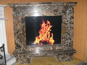 Modern Brown Fireplace